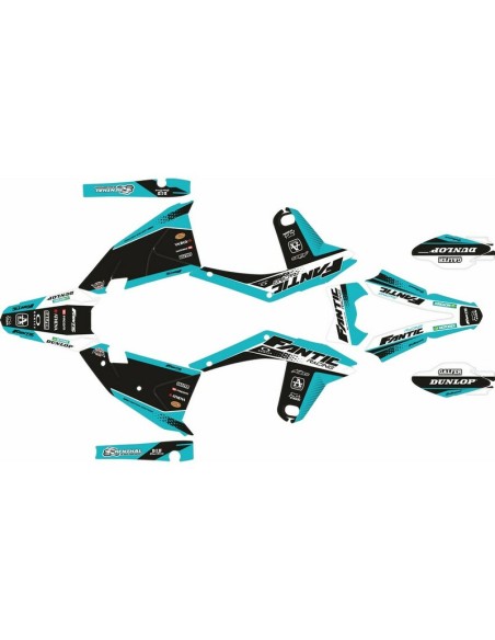 Kit Adhesivos Completo Fantic XE 125 23-24 Turquesa