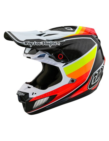 Casco Troy Lee Designs SE5 ECE Carbon Reverb Blanco/Amarillo