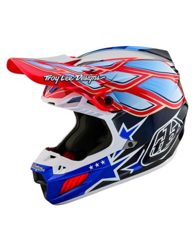 Casco Troy Lee Designs SE5 ECE Carbon Wings Azul Marino