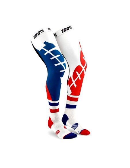 Medias Altas 100% Rev Knee Brace Blanco/Azul/Rojo
