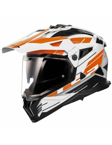 Casco LS2 MX702 Pioneer II Namib Blanco/Naranja