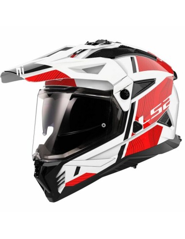 Casco LS2 MX702 Pioneer II Hill Blanco/Rojo