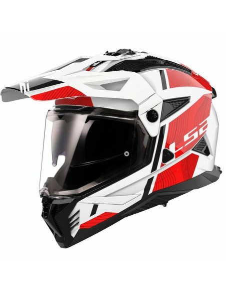 Casco LS2 MX702 Pioneer II Hill Blanco/Rojo