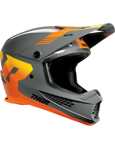 Casco Thor Sector 2 Carve Gris/Naranja