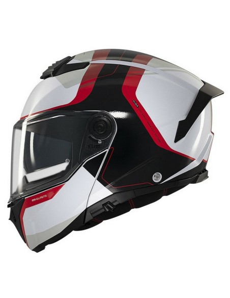 Casco MT Atom 2 SV Emalla B0 Mate Blanco/Rojo/Negro