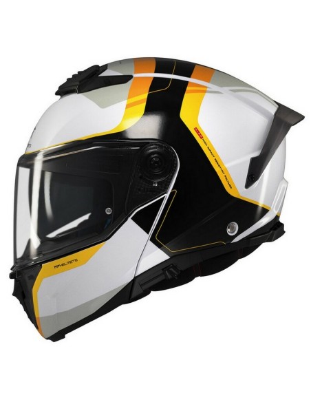 Casco MT Atom 2 SV Emalla B3 Brillo Blanco/Amarillo