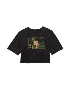 Camiseta Crop Mujer Fox Throttle Oversized Negro