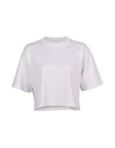 Camiseta Crop Mujer Fox Wordmark Oversized Blanco