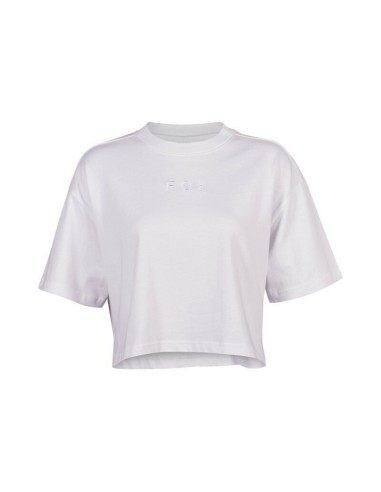 Camiseta Crop Mujer Fox Wordmark Oversized Blanco