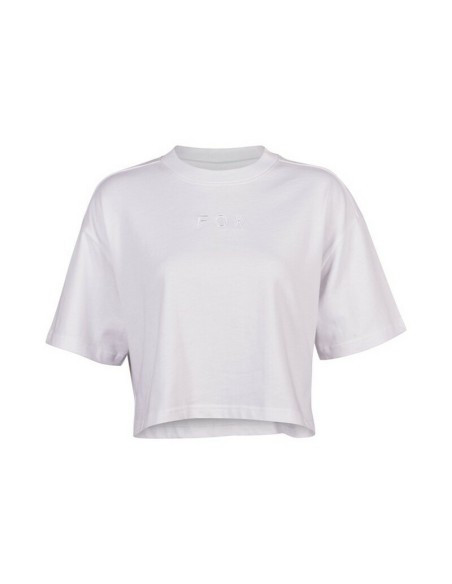 Camiseta Crop Mujer Fox Wordmark Oversized Blanco