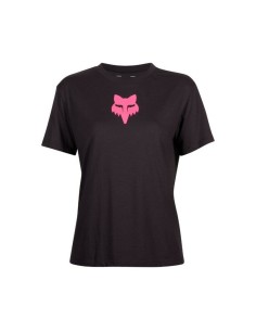 Camiseta Mujer Fox Head Negro/Rosa