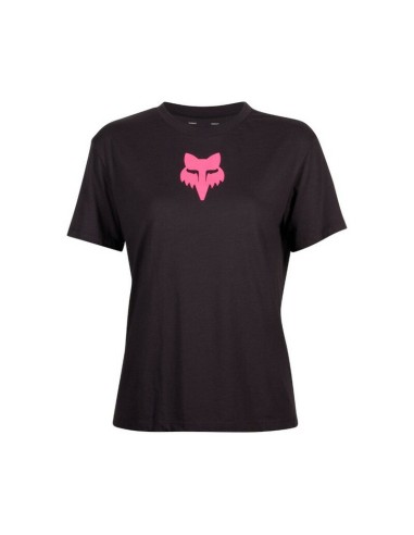Camiseta Mujer Fox Head Negro/Rosa