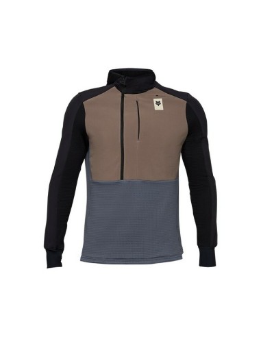 Sudadera con Capucha y Cremallera Marrón