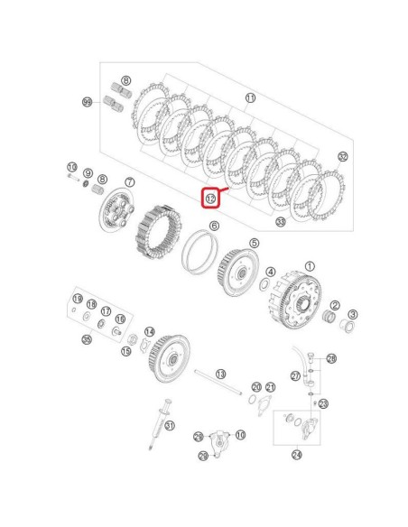 Disco de Embrague de Acero Husaberg FE 390/450/570 09-12