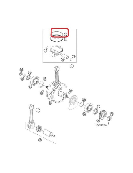 Aro Pistón Husaberg FE 450/550/650 2004