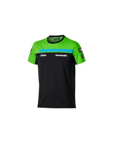 Camiseta Kawasaki WSBK 2026 Negro/Verde Fluor | Motocross, Enduro, Trail, Trial