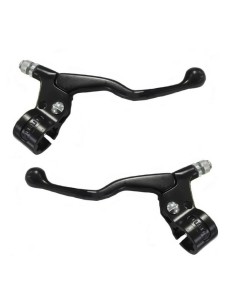 Kit Soportes con Maneta de Embrague y Freno Universal Corto Negro