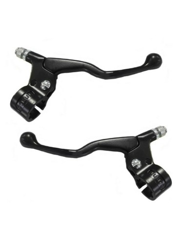 Kit Soportes con Maneta de Embrague y Freno Universal Corto Negro
