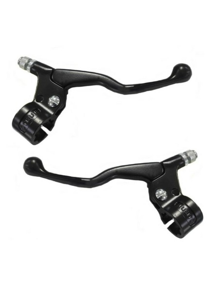 Kit Soportes con Maneta de Embrague y Freno Universal Corto Negro