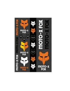 Pack Adhesivos Fox Heritage Track Negro/Blanco/Naranja