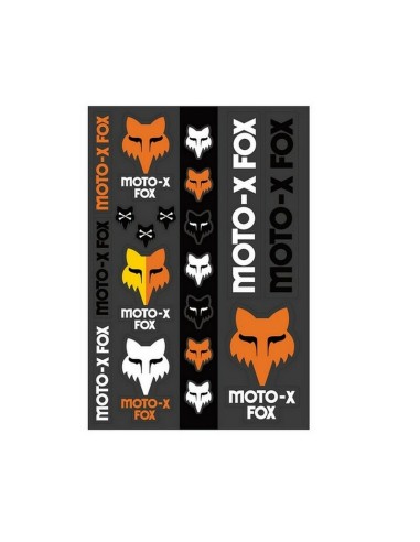 Pack Adhesivos Fox Heritage Track Negro/Blanco/Naranja