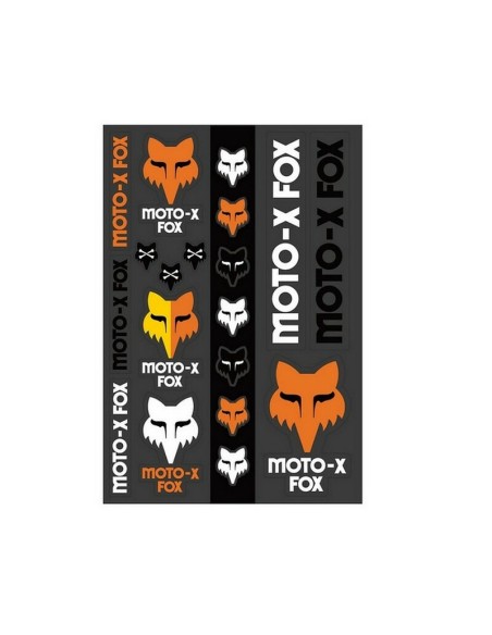 Pack Adhesivos Fox Heritage Track Negro/Blanco/Naranja