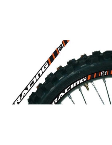 Kit Adhesivos Llanta Blackbird Crystall Naranja
