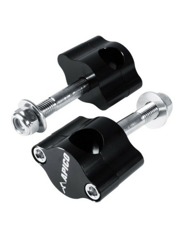 Bridas Manillar Apico Aluminio 22.2mm (Eje 12mm) Negro