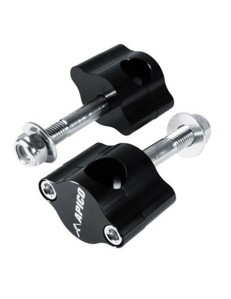 Bridas Manillar Apico Aluminio 22.2mm (Eje 12mm) Negro