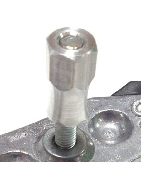 Tuerca Aluminio Larga Agarre Cubierta Plata