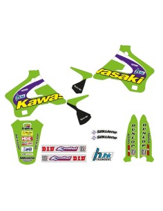 Kit Adhesivos + Funda de Asiento Tecnosel Replica Team Kawasaki 1998 KX 125/250 94-98