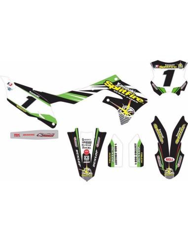 Kit Adhesivos Completo Kawasaki KX 450 19-23 SplitFire Verde