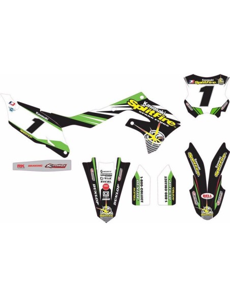 Kit Adhesivos Completo Kawasaki KX 450 19-23 SplitFire Verde