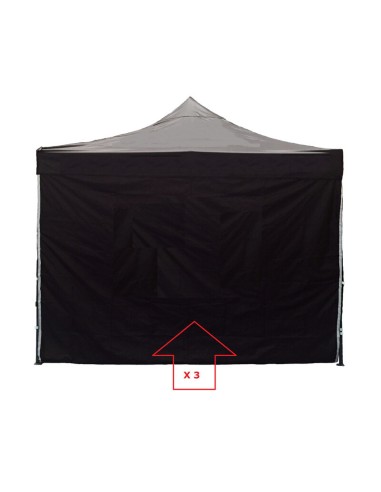 Juego 3 Lonas Laterales Carpa 3 x 3 Negro