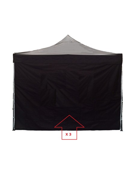 Juego 3 Lonas Laterales Carpa 3 x 3 Negro