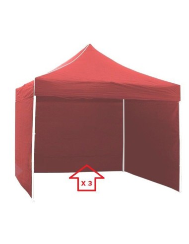 Juego 3 Lonas Laterales Carpa 3 x 3 Rojo