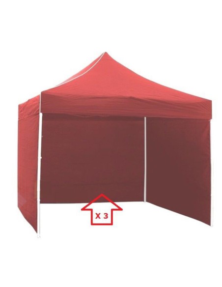 Juego 3 Lonas Laterales Carpa 3 x 3 Rojo