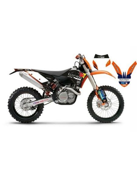 Kit Adhesivos Completo Go Pro KTM EXC 08-11 Black/White Edition