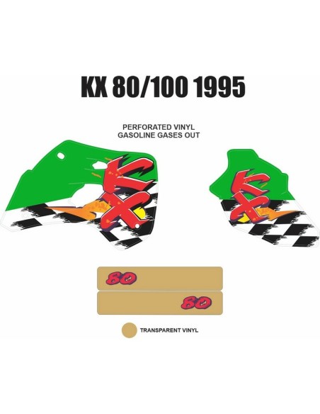 Kit Adhesivos OEM Kawasaki KX 80/100 1995