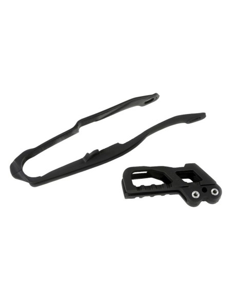 Kit Patín Basculante + Guía Cadena UFO Honda CR 125/250 00-04 CRF 450 R 02-04 Negro