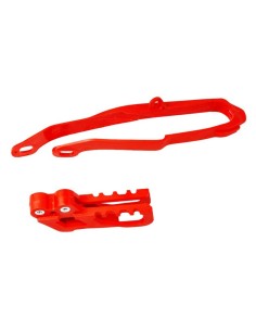 Kit Patín Basculante + Guía Cadena UFO Honda CR 125/250 00-04 CRF 450 R 02-04 Rojo 070