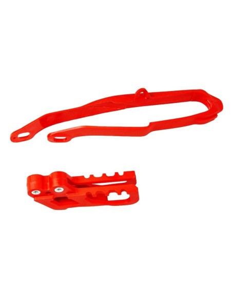 Kit Patín Basculante + Guía Cadena UFO Honda CR 125/250 00-04 CRF 450 R 02-04 Rojo 070