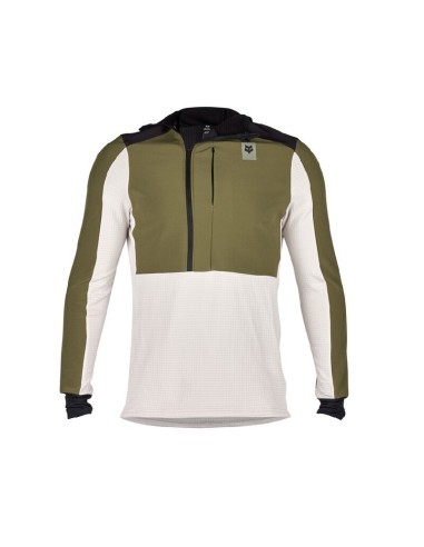 Sudadera con Capucha y Cremallera Fox Defend Thermal Verde Oliva