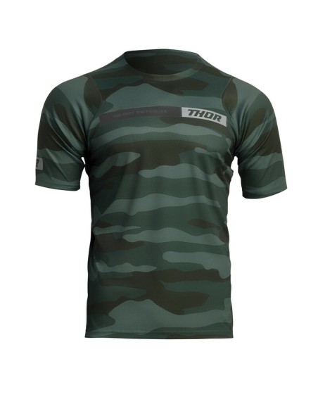 Jersey Manga Corta Thor Assist MTB Camo Verde