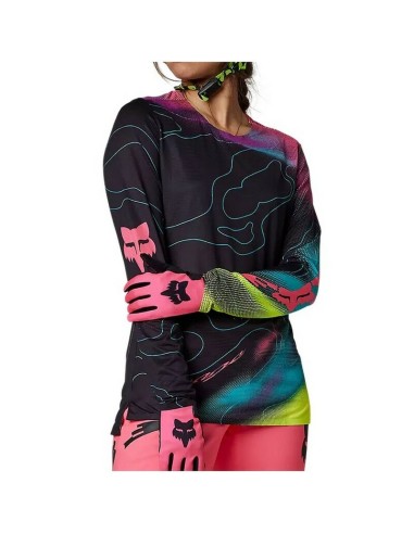 Jersey Mujer Fox Flexair Lunar Negro/Rosa