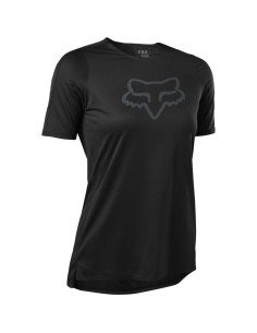 Jersey Manga Corta Mujer Fox Flexair Negro