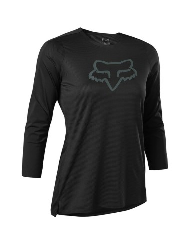 Jersey Manga 3/4 Mujer Fox Flexair Negro