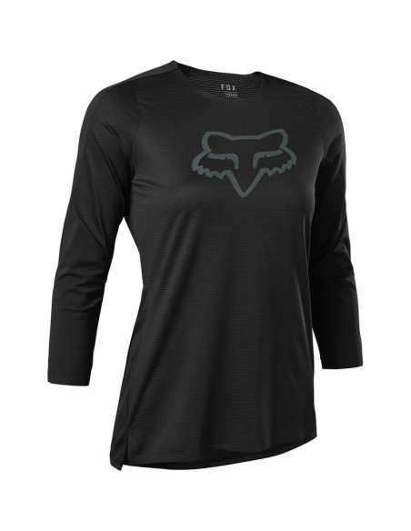 Jersey Manga 3/4 Mujer Fox Flexair Negro