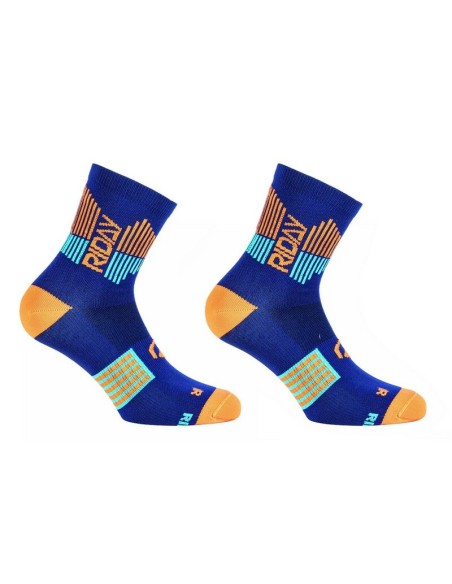 Calcetines Cortos Riday Light Azul/Naranja