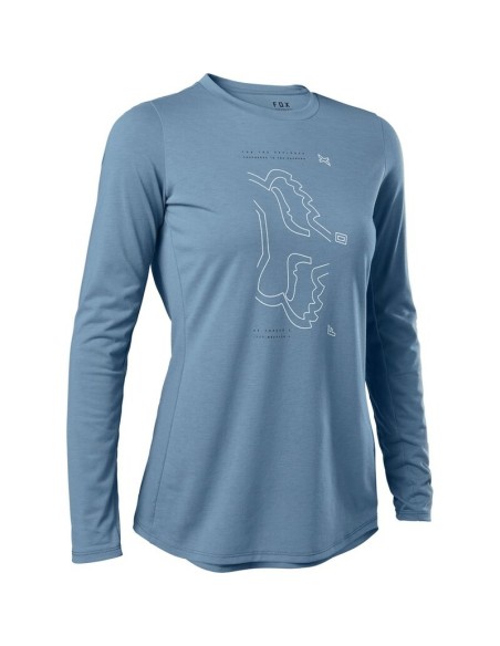 Camiseta Manga Larga Mujer Fox Ranger Drirelease Azul Claro